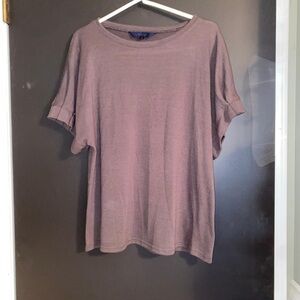 Casual Mauve Short Sleeve Top
